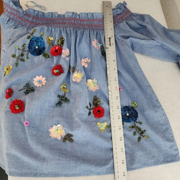 Joie Citra Embellished Chambray Top - Picture 8 of 8